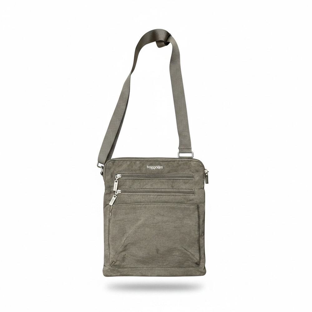 Baggallini Modern Pocket Crossbody Sterling Silver Gray Nylon Bag